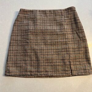 Workshop Republic Clothing Brown Houndstooth Mini Skirt